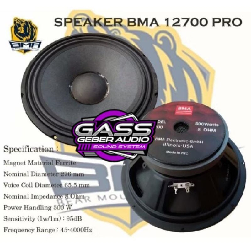 Speaker 12 inch BMA 12700