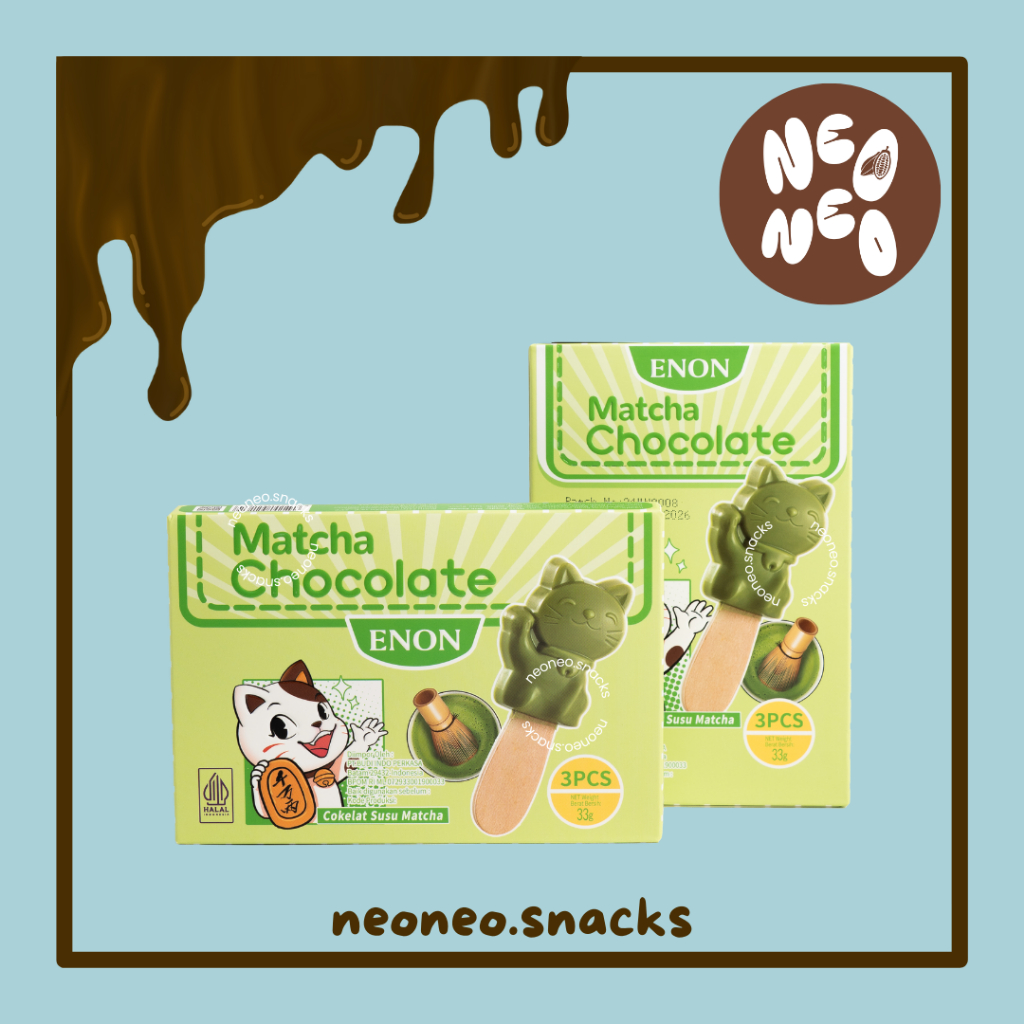 

MATCHA - ENON Chocolate Cat Character - Camilan Cokelat Manis Rasa Matcha