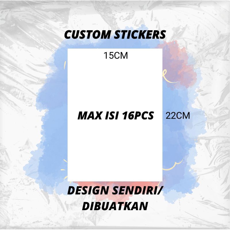 

STICKERS CUSTOM DESAIN SENDIRI/DARI KAMI SUDAH LAMINASI+CUTTING BRAND LOKAL.
