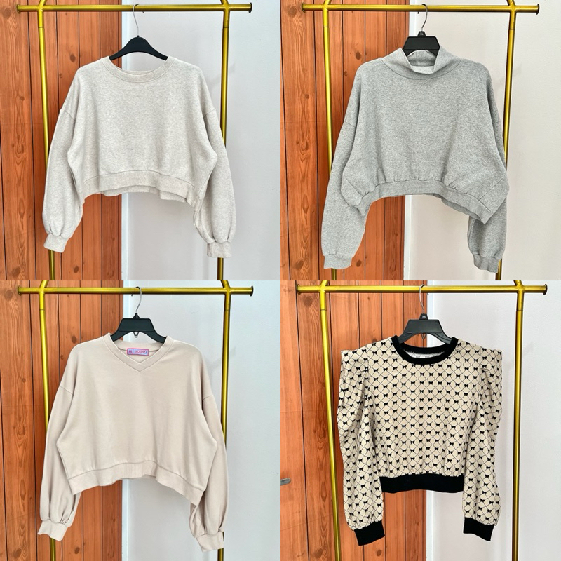 Asdfirst - Crewneck Crop Oversize Polos Premium Wanita