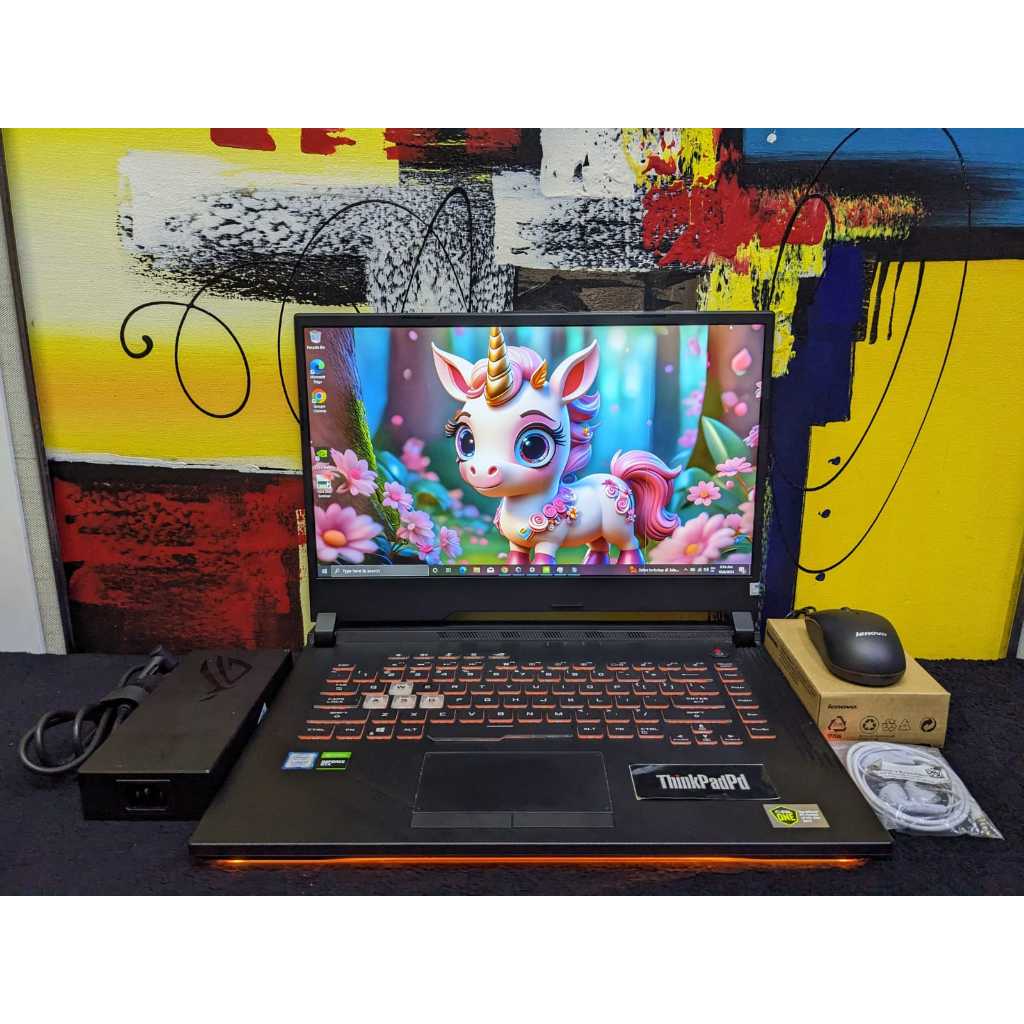 Laptop Gaming Asus ROG Strix 15 G531GU Core i7 9750H NVIDIA GTX 1660Ti RGB Neon Mulus