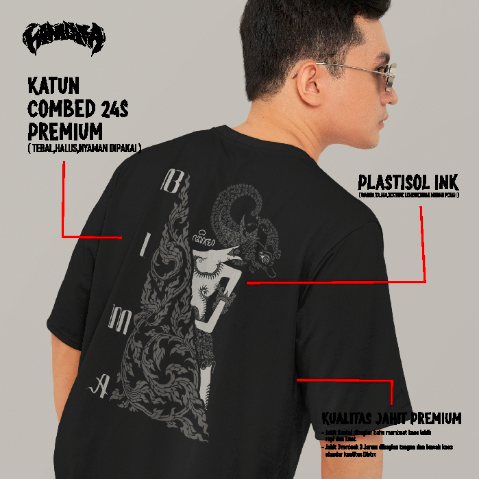 KANIGARA - Kaos wayang bima / kaos jawa / kaos gunungan / baju daerah