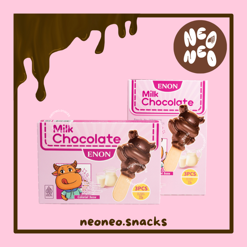 

MILK CHOCOLATE - ENON Chocolate Cow Character - Camilan Cokelat Manis Rasa Cokelat Susu