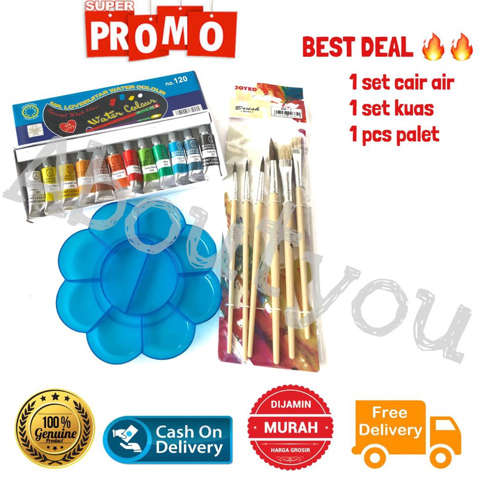 

Importir Promo PAKET MELUKIS 3 in 1 Palet Kuas Cat Air lukis ART SET murah