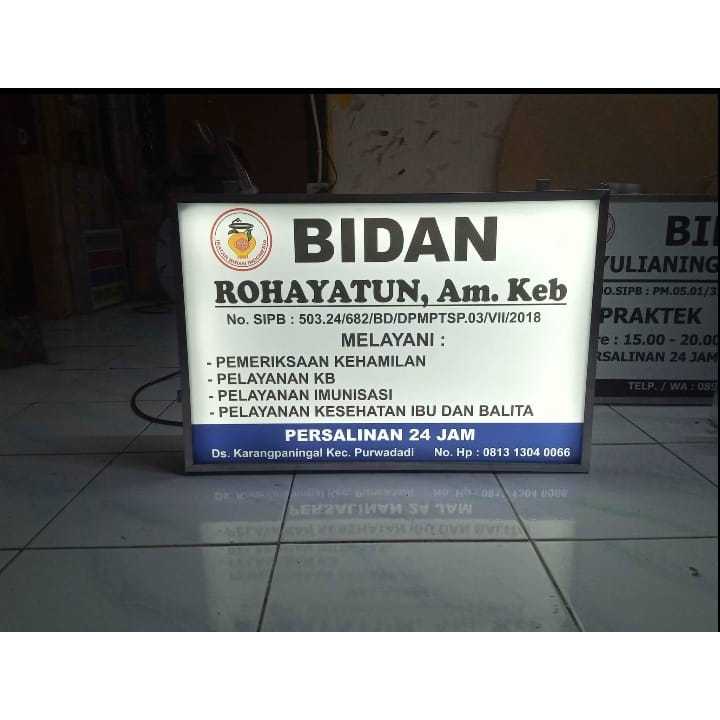 PROMO SATU HARI JADI NEON BOX BIDAN [ NEON BOX APOTEK 2 SISI NYALA DEPAN BELAKANG