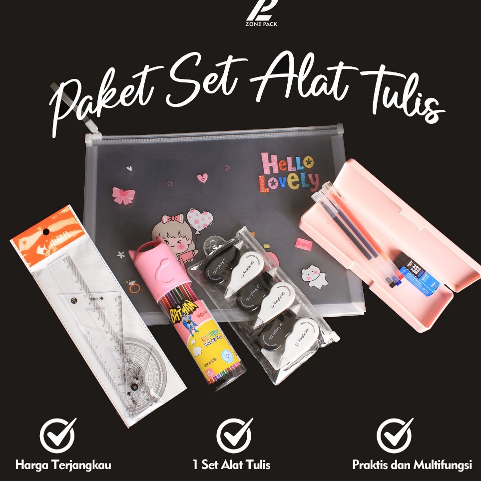 

Big Star Paket Alat Tulis Stationery Set Alat Tulis Set Paket Sekolah Anak Perlengkapan Sekolah Kantor Alat Tulis Lucu Stay Cool for Back to School