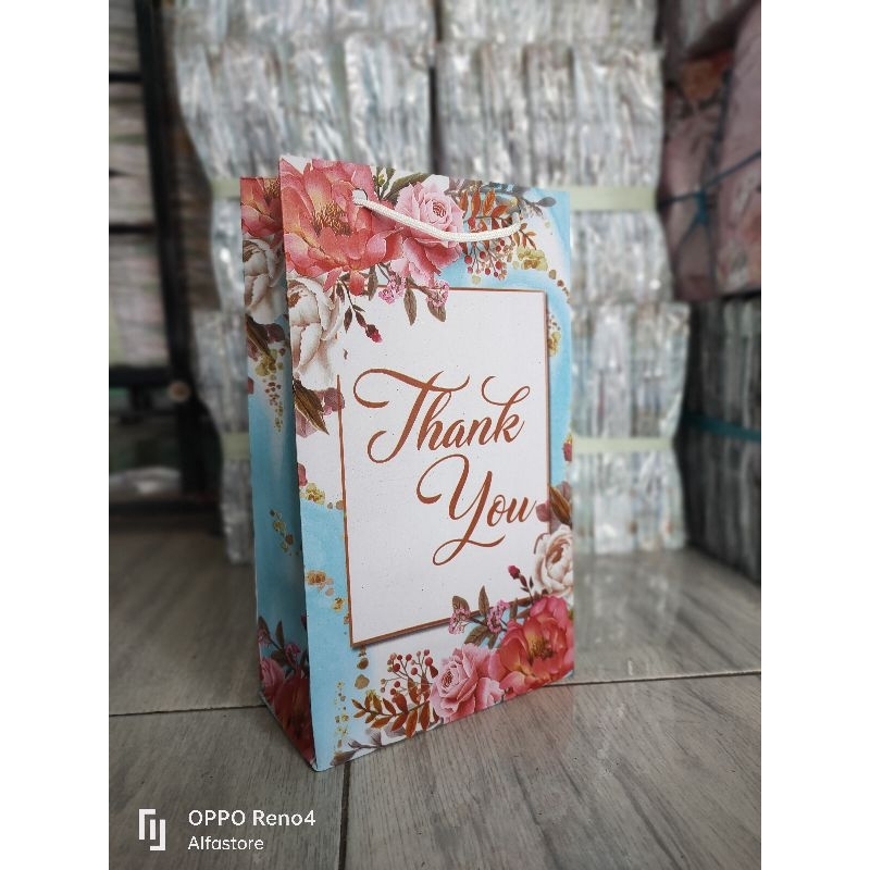 

Paperbag ukuran wafer motif rustic Thank you P15xL7xT25