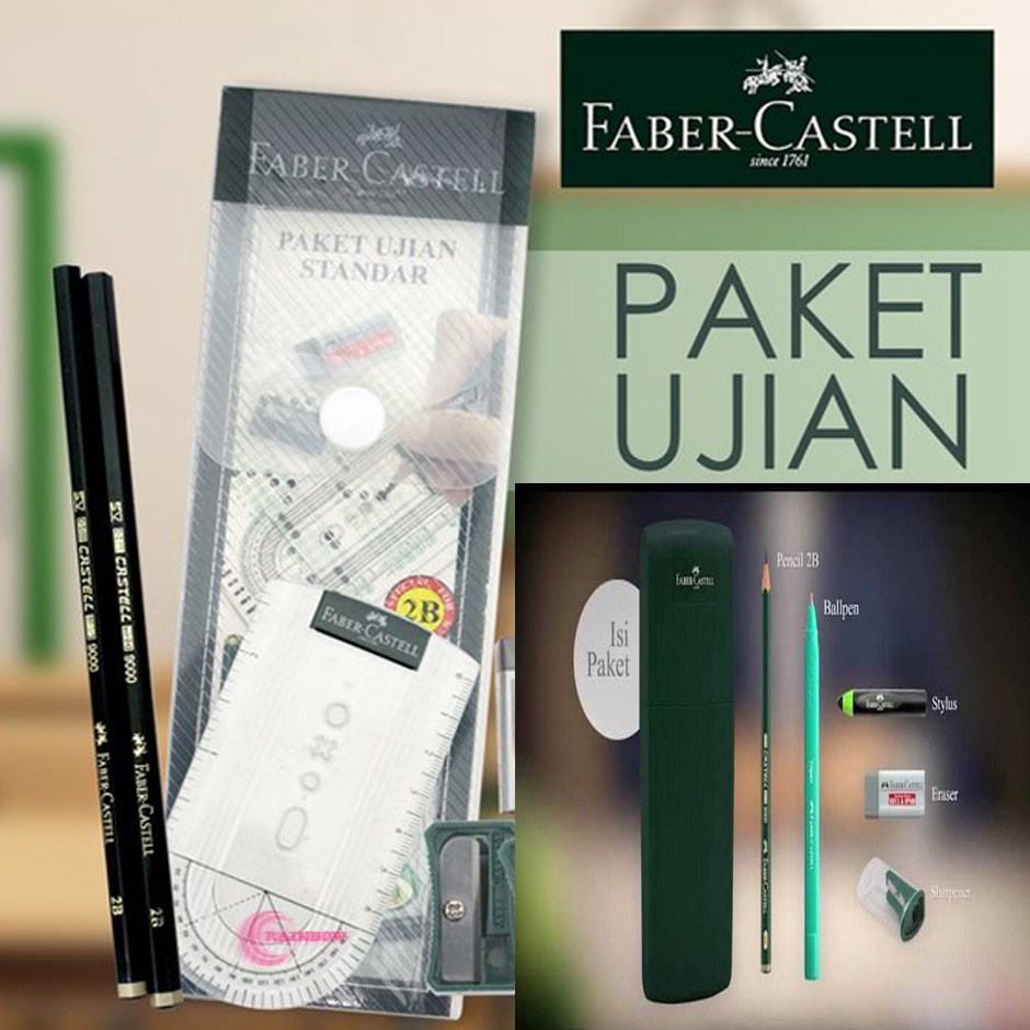 

Ready Terbaru 1 Set Paket Ujian Standar Faber Castell Pensil 2B Rautan Penghapus Penggaris Kertas LJK