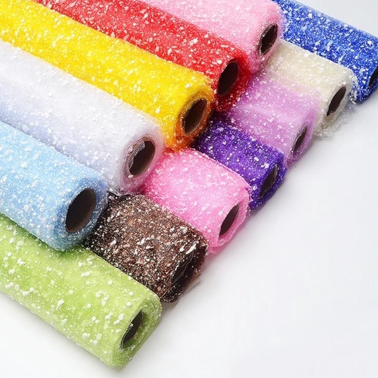 

Super Meriah Roll Jaring Salju Snow Mesh Jaring Bouquet
