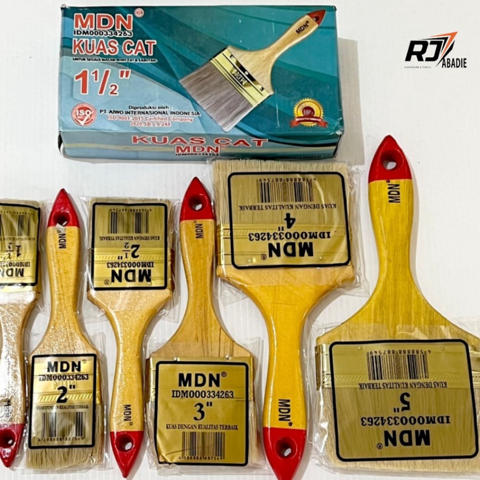 

Top Rating 12PCS Kuas Cat MDN 898 Minyak Tembok 1 15 2 25 3 4 5 Inch