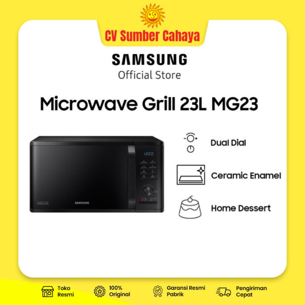 Samsung Microwave Grill 23L Defrost Mode Browning Plus MG23K3505AK/SE MG23K3505AK MG23K3505AK MG23K 