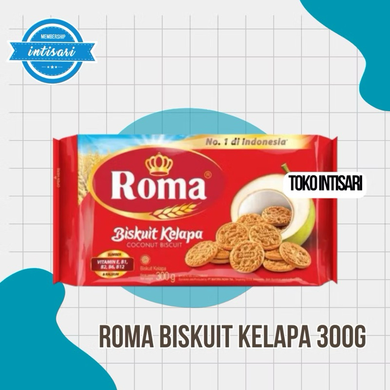 

roma biskuit kelapa300g (isi 28 1 kardus)