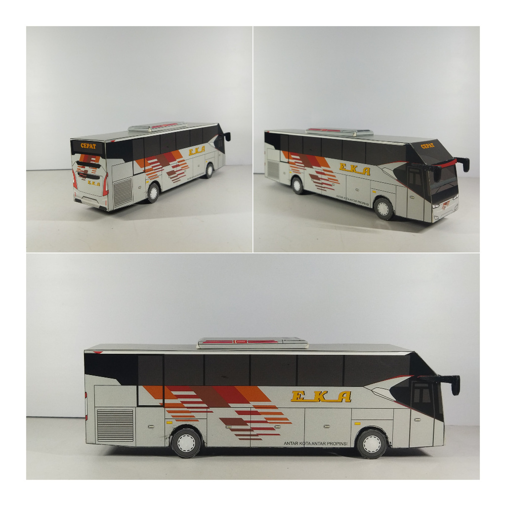 Miniatur Bus Eka SR 2 - Papercraft Kurniatravel