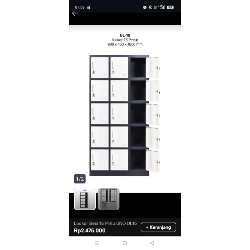 locker besi 15 pintu uno