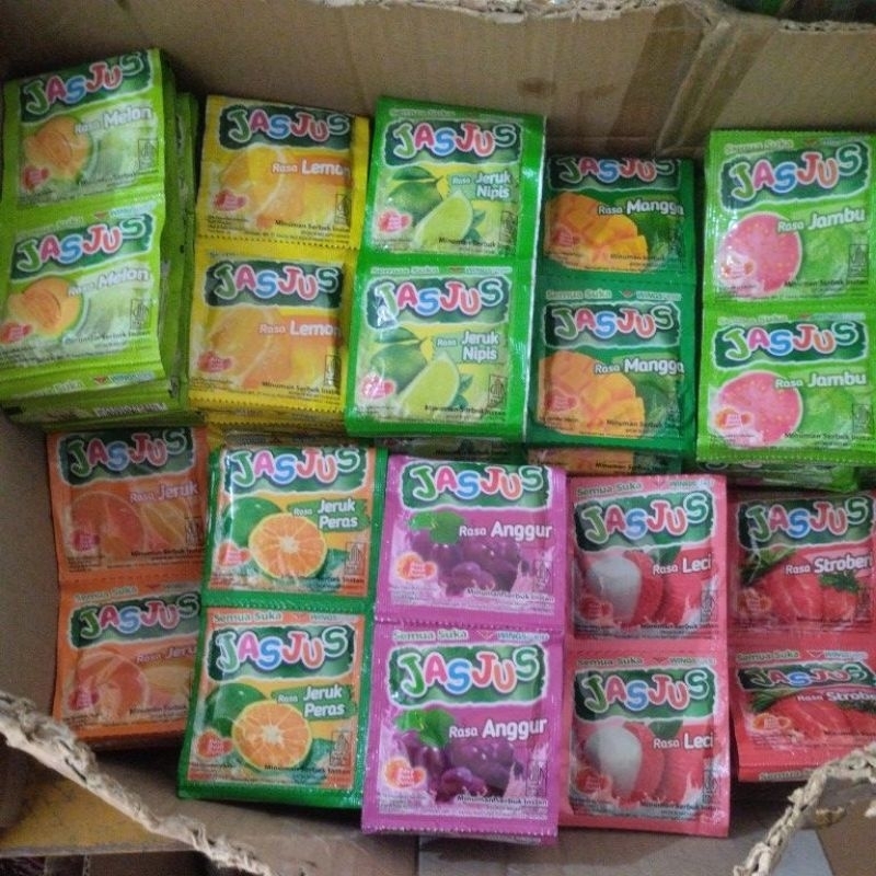 

jas jus rasa buah dunia minuman serbuk instan 1renceng isi 10pcs 6gr