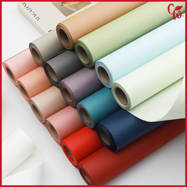 

Flower Wrapping Paper Varian Polos Plain Premium Florist Kertas Buket Bunga ROLL 10 Meter R15