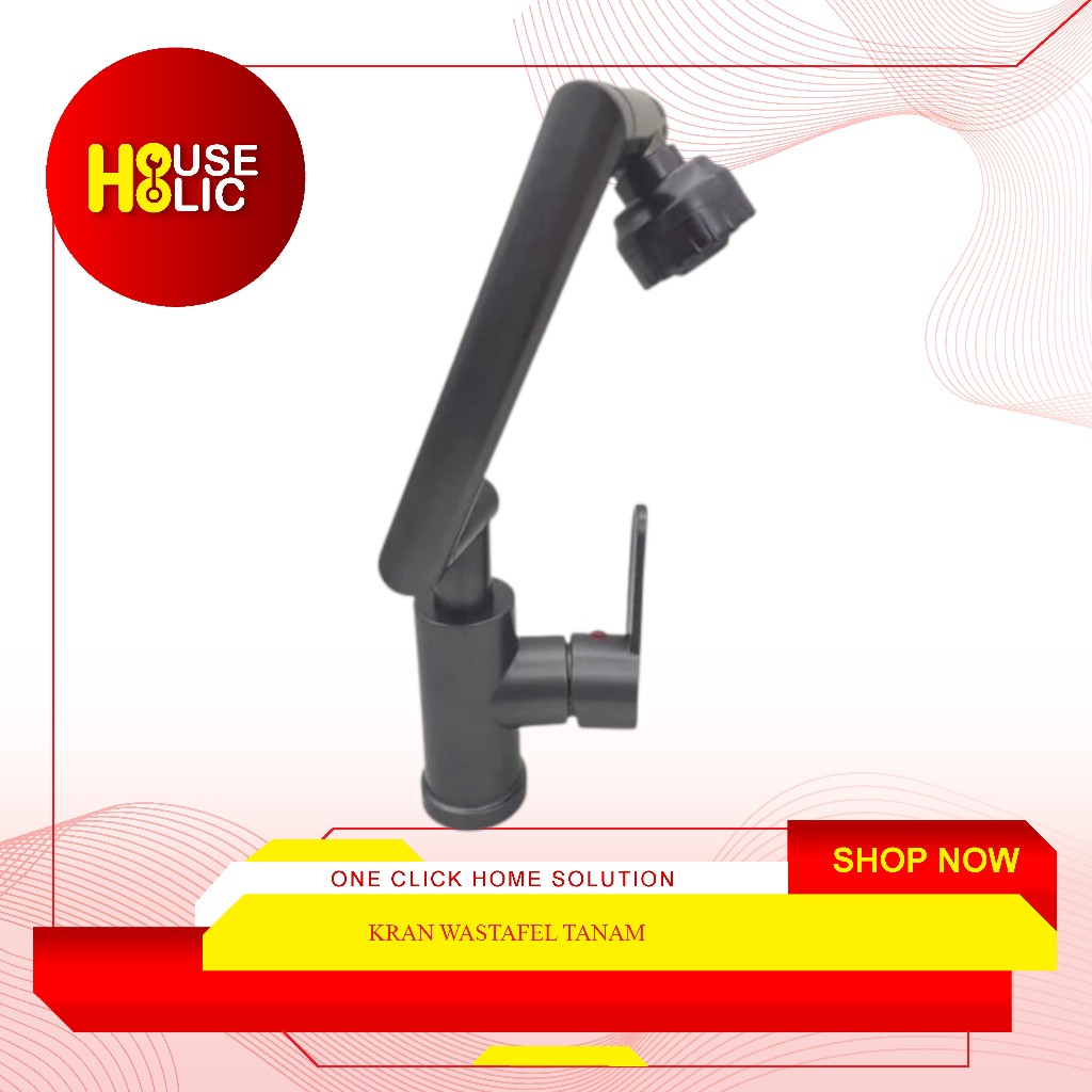 Kran Wastafel Tanam 360 Derajat / Kran Angsa Dapur Fleksibel / Keran Sink Wastafel Cuci Piring Model