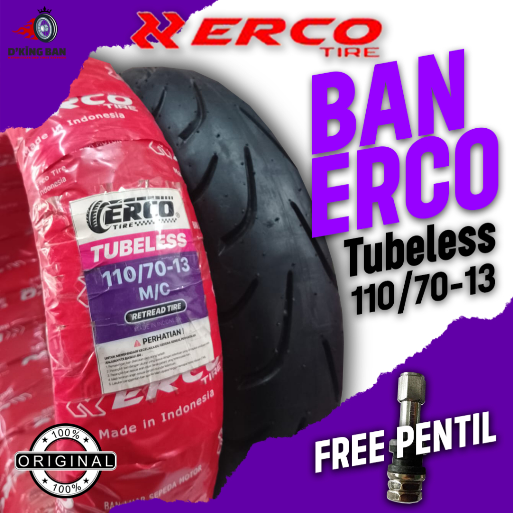 Ban Motor Matic ERCO 110/70-13 Tubeless Ban Depan NMAX
