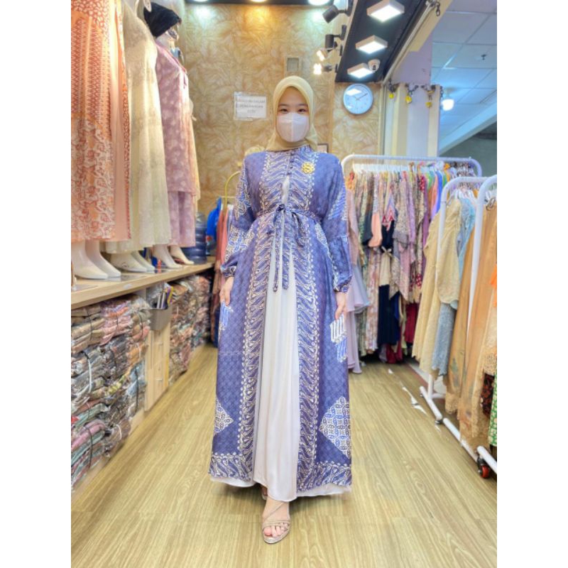 NEW ARRIVALL GAMIS ALMA BATIK VISCOSE SEMI SUTRA PREMIUM / Batik Kondangan