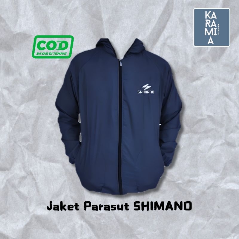 Jaket Parasut Shimano NAVY Pria dan Wanita / Jaket Parasut Olahraga/ Jaket Olahraga Unisex / Jaket O