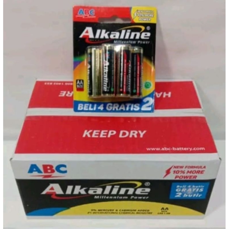 Baterai ABC Alkaline AA Isi 4+2