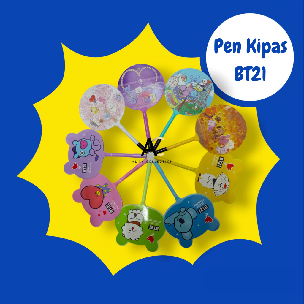 

Pulpen Kipas BT21 ATK Alat Tulis Kantor perlengkapan Sekolah Pena Kipas Karakter Lucu