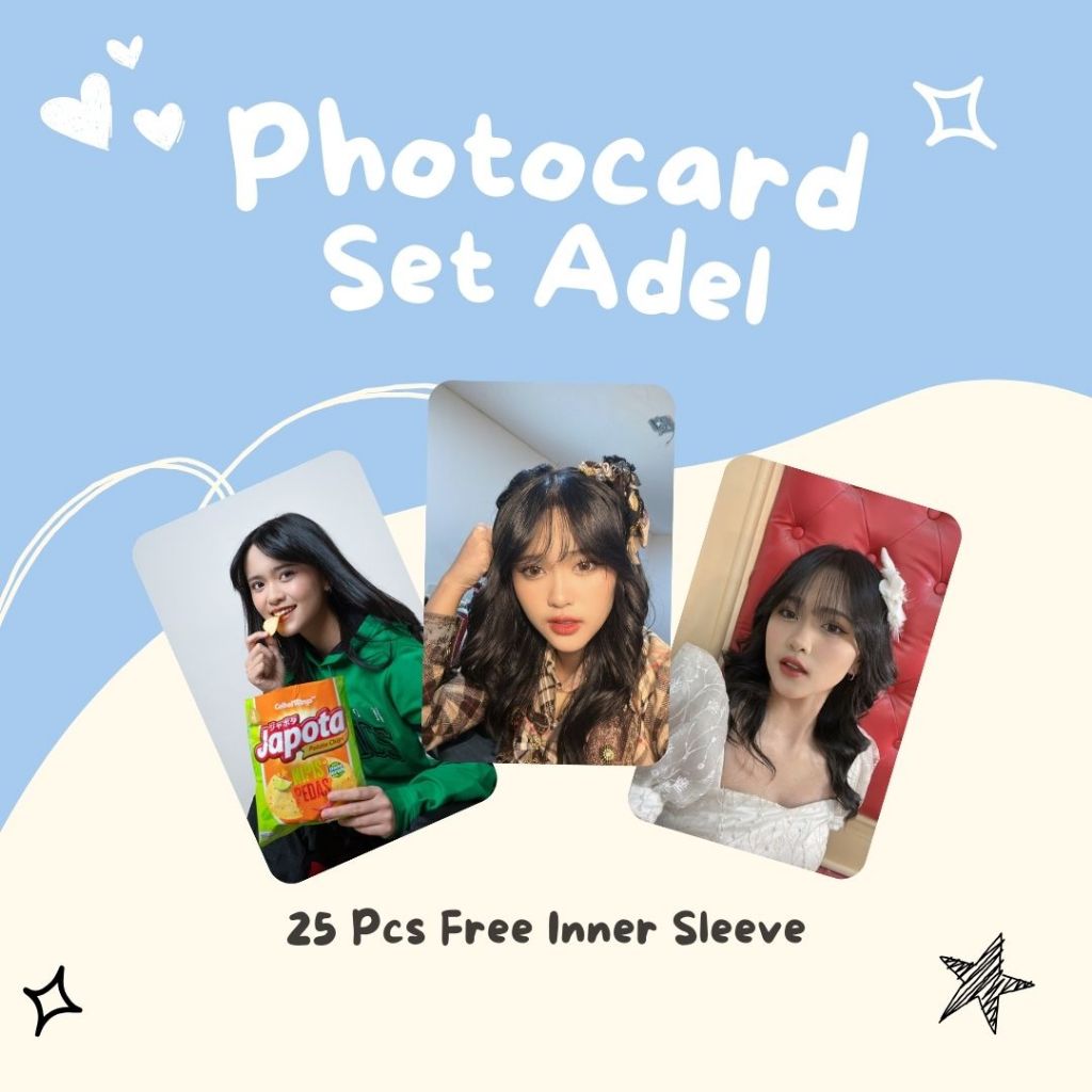 

JKT48 PC PHOTOCARD TERMURAH SET ADEL BOLAK BALIK LAMINASI GLOSSY LARIS MURAH LENGKAP ALL MEMBER FANMADE FREYA SHANI ADEL AZIZI ZEE CHRITSY INDIRA CALLIE ONIEL