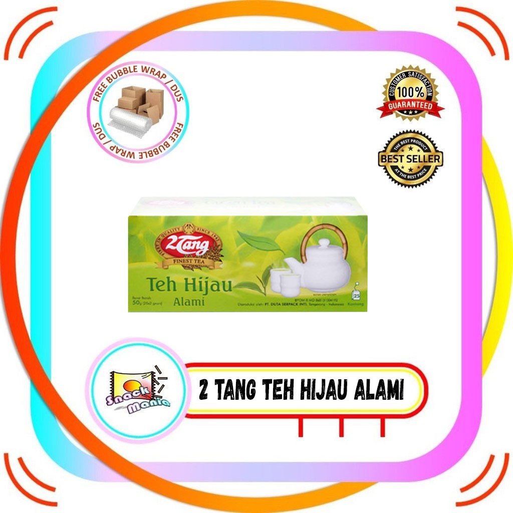 

2Tang Teh Hijau Alami 50 gr 25 Sachet Natural Green Tea