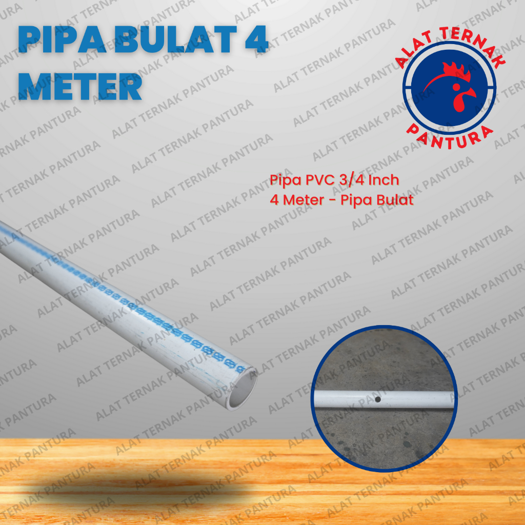 Pipa/Paralon Bulat PVC 3/4" 16 atau 20 Lubang Premium / Pipa/Paralon Bulat Nipple/Nipel/Napel/Nipple