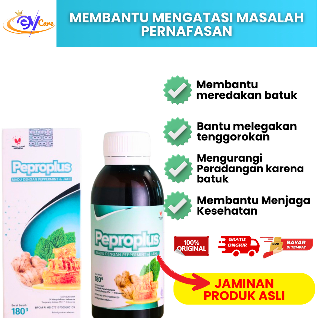 

Madu Peproplus Obat Batuk berdahak Kering dan Gatal PelegaTenggorokan Penghilang Dahak 180 gram