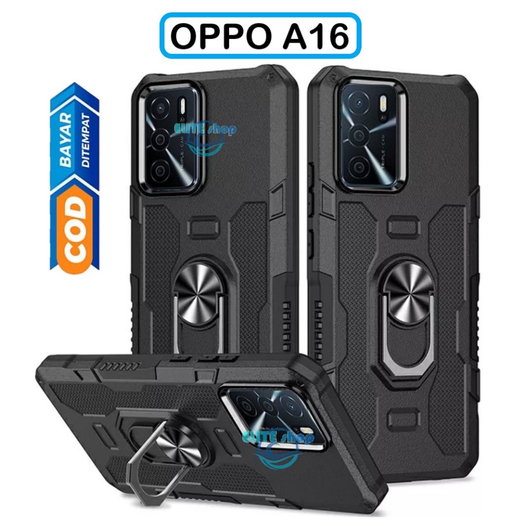 Casing OPPO A16 Hard Case Ring Armor Robot Case Kickstand Hybrid/Ring Holder casing robot