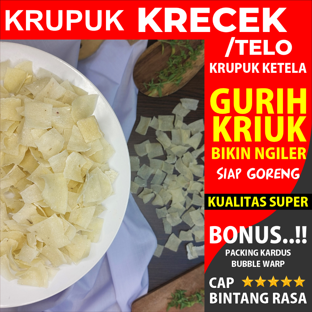 

KERUPUK SINGKONG / KERIPIK KRECEK TELO / KERUPUK OPAK / CEMILAN ASIN DAN GURIH TERMURAH