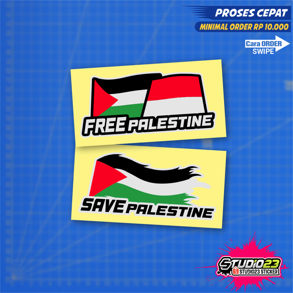 

Stiker Palestine Indo, Free Palestine, Save Palestine Cutting Sticker