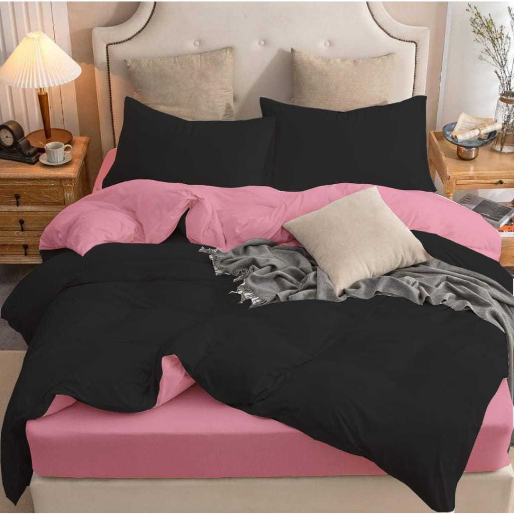BEDCOVER SET POLOS/Bedcover+Sprei Motif Polos Satu Warna