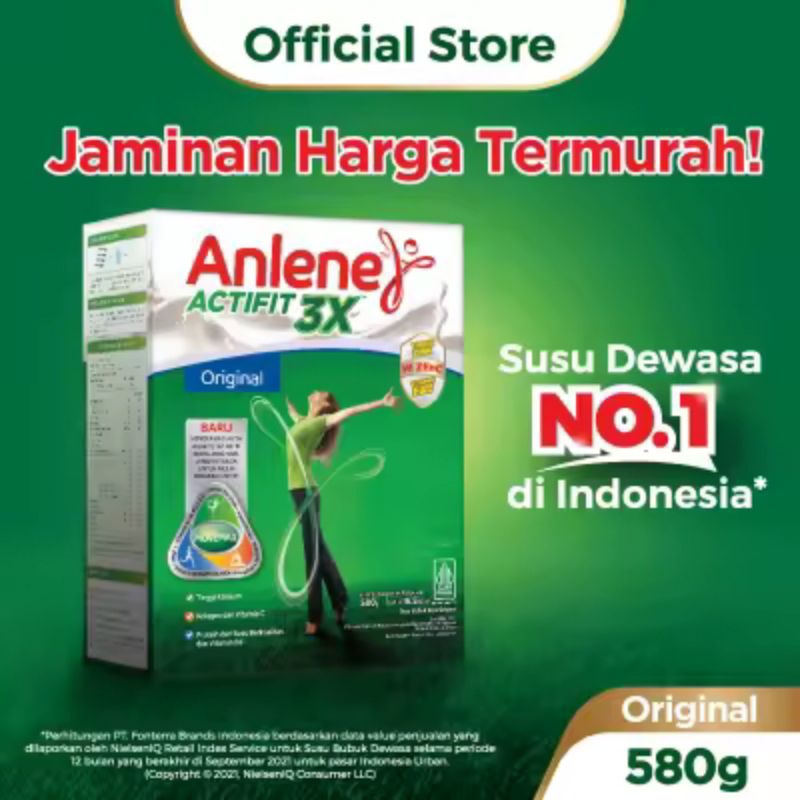 

Anlene Actifit 3X Susu Bubuk Dewasa 580g - Nutrisi Tinggi Kalsium Untuk Tulang, Sendi, dan Otot