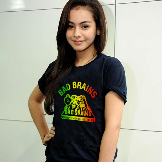 [BISA COD] Casual Unisex Tshirt Bad Brains Positive Mental Attitude Tshirt Bahan 100% Cotton Black |