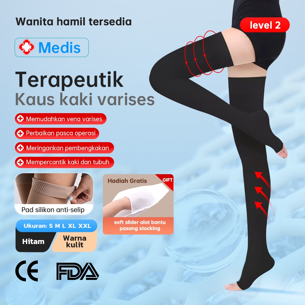 Medical Compression Thigh Socks Stocking Stoking Kompresi Medis Kesehatan Untuk Varises Kaki Bengkak
