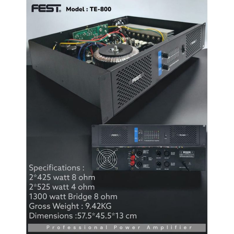 power amplifier Fest TE800 original 2channel te 800