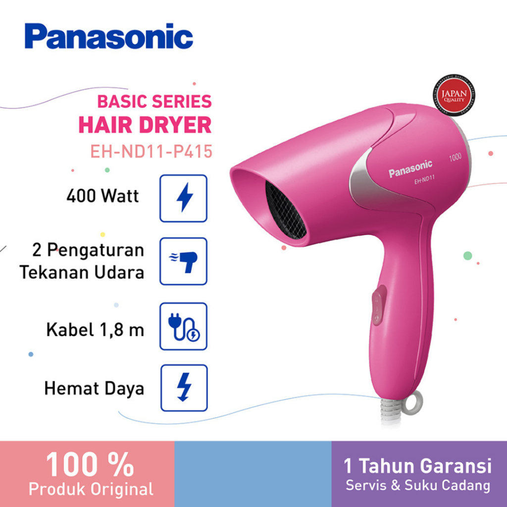 Panasonic EH-ND11-P415 Hair Dryer Basic Series 400 W - Pink