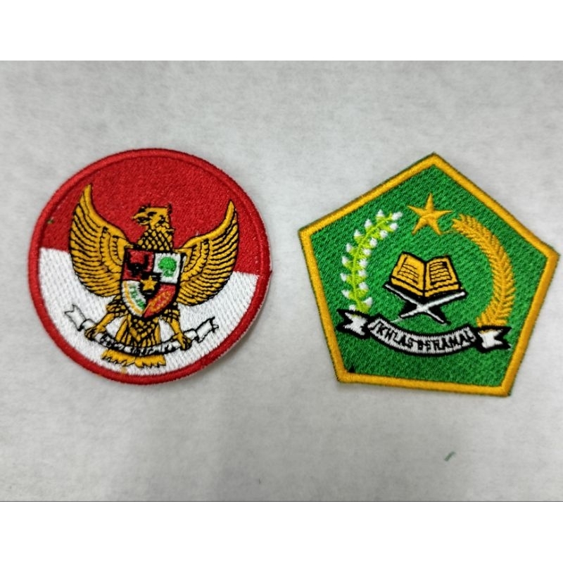 Bet logo kemenag lambang kemenag bordir bet Garuda merah putih bordir