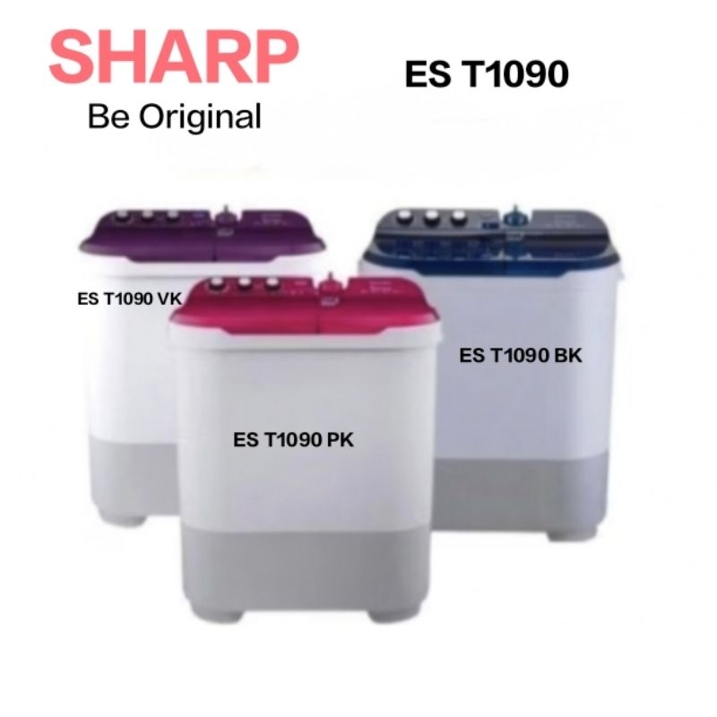 Mesin Cuci Dua Tabung Sharp 10 Kg ES T1090 BK/VK/PK Dholpin Wave Series