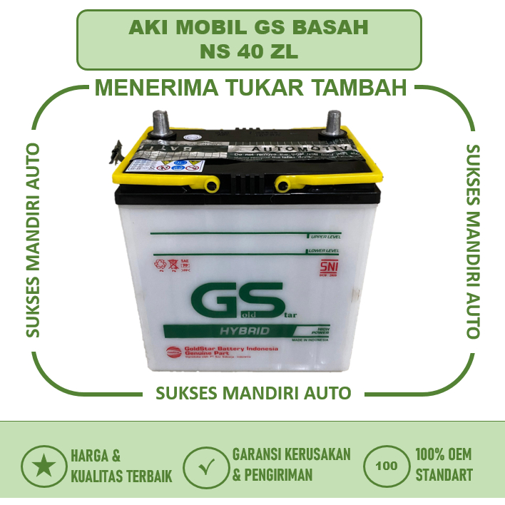 Aki Mobil Agya & Calya GS NS 40ZL