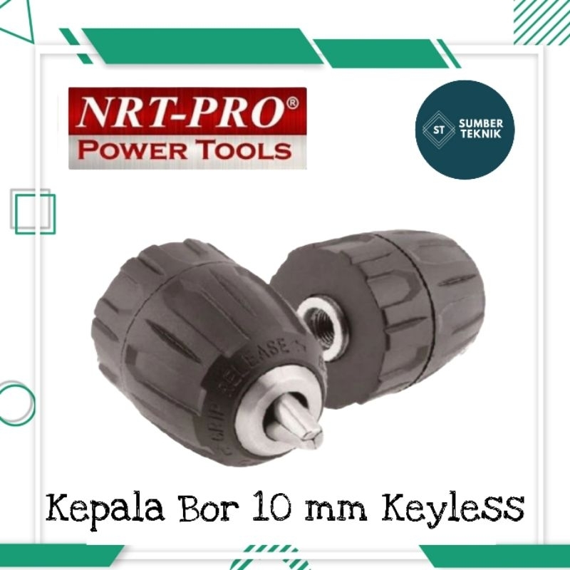 NRT PRO Kepala Bor 10mm 3/8" Keyless Drill Chuck Cordless Tanpa Kunci