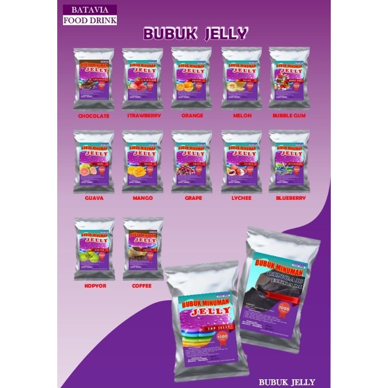

BUBUK JELLY 250GRAM / JELLY POWDER/BUBUK JELLY KILOAN/BUBUK JELLY POWDER/BUBUK JELLY CINCAU/BUBUK JELI/JELI POWDER