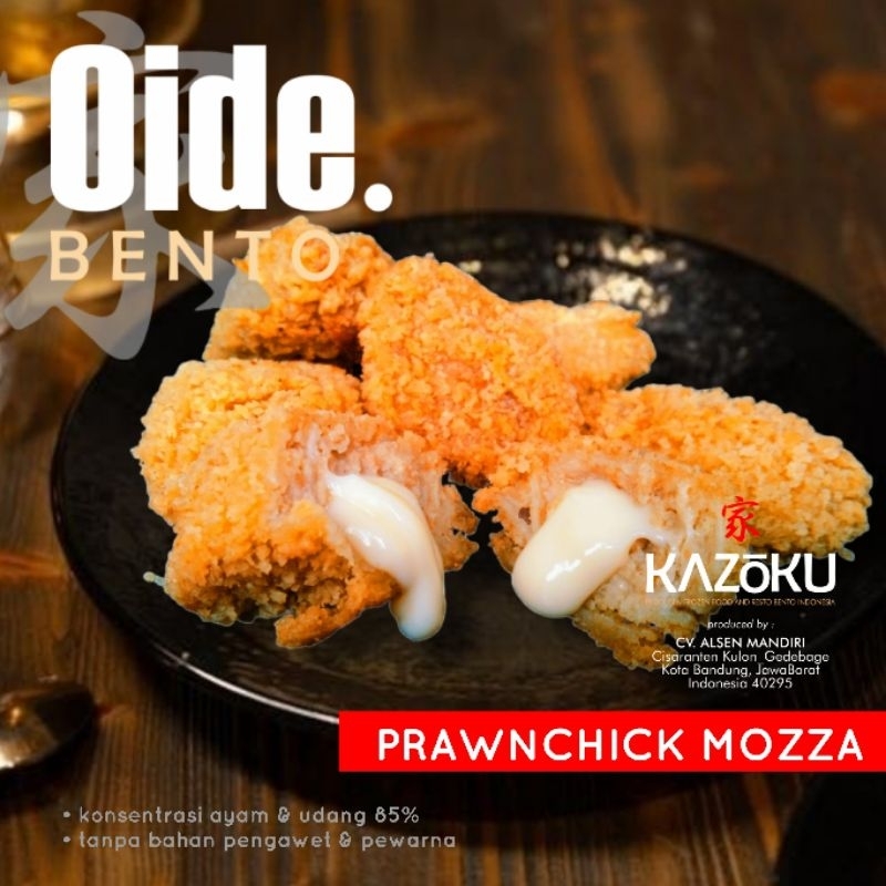 

KAZOKU PRAWNCHICK MOZZA Frozen food olahan daging ayam dan udang, menu siap saji_kazoku oide.bento bandung