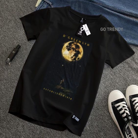 D'Green Baju Kaos Model Baru 2022 Pria Kasual Cotton 30s Hitam