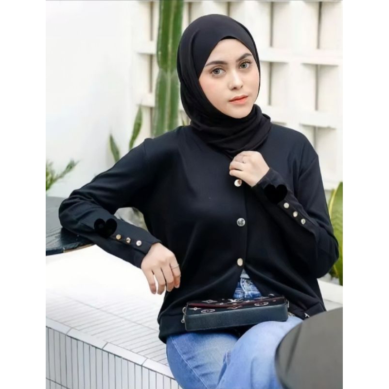 baju atasan rajut wanita / cardigan rajut kancing