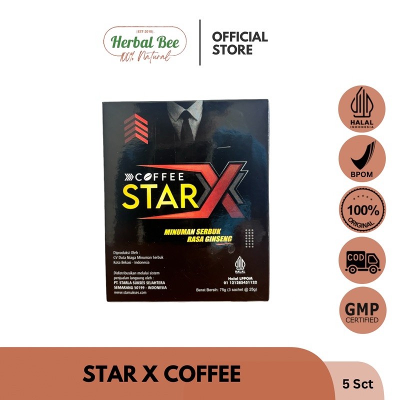 

Kopi Star X Rasa Ginseng Kemasan 1 Box isi 3 Sachet 100% Original