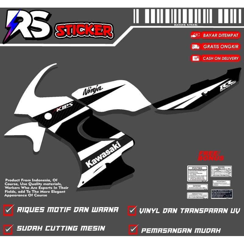 Stiker Striping ninja Kawasaki RR old custom Variasi