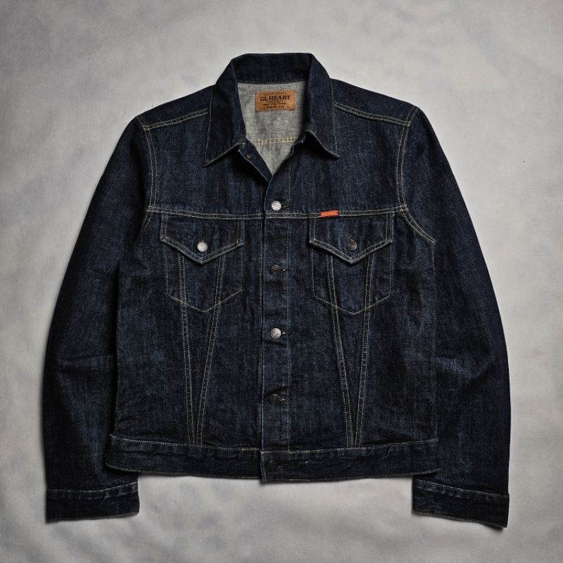 GL heart denim trucker indigo